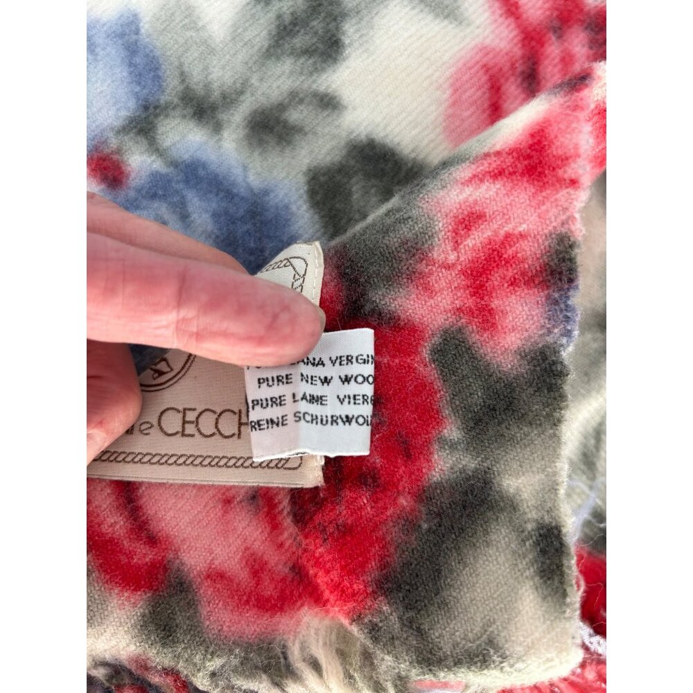 Cecchi E Cecchi Floral Fringed wool throw blanket - Picture 4 of 9